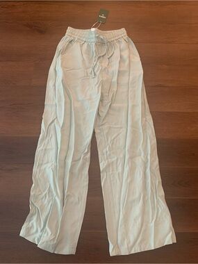 HALARA Pastel green Wide-Leg Drawstring Pants